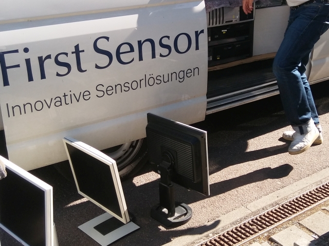 Gespendete Hardware beim Transport